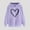 Purple, variant on Blmnix Stretch Y2k Hoodie Business Work Love Heart Workout Tops for Women Loose Fit Hooded Hoodie Long Sleeve Tops
