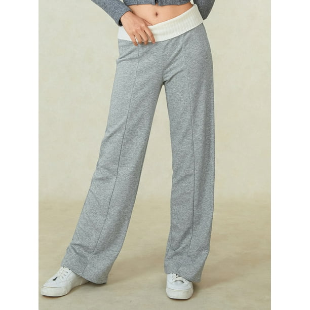 Women Wide Leg Sweatpants with Pocket Loose Casual Elastic Waistband Long  Pants Lightweight for Vacation, Dating (Multicolor : Black, Size : X-Large)