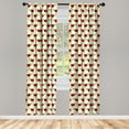 thumbnail image 2 of Ambesonne Floral 4-Panel Curtains, Simplistic Arrangement Tulip, 56"x63", White Lime Green, 2 of 4