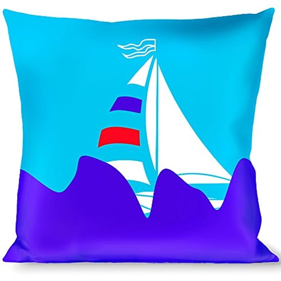 Buckle-Down Throw Pillow - Boats on the Water