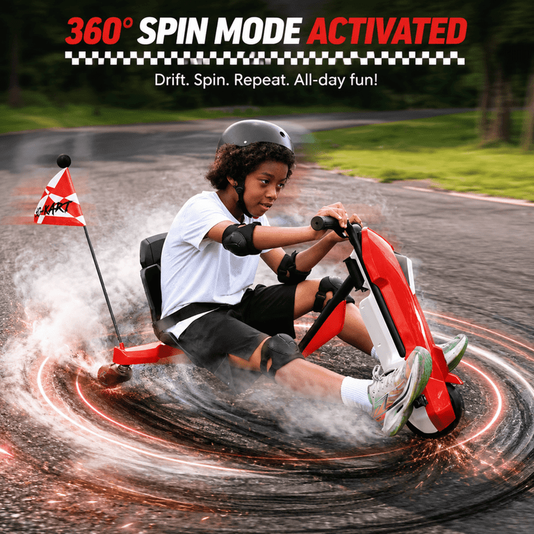 ORFELD 24V Electric Kids Go Kart for Ages 6+, High-Power Battery