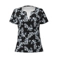 thumbnail image 3 of Naloa Flower Print T-Shirts Short Sleeve V Neck Tees for Women Fashion Tops Trendy Lightweight Soft Casual Summer Outfits Clothes, 3 of 5