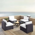 thumbnail image 2 of Crosley Biscayne 5 Piece Wicker Patio Fire Pit Set in Brown and White, 2 of 6