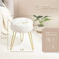 thumbnail image 2 of Vanity Stool, Gold Vanity Stools for Makeup Room, Round Ottoman Foot Stool, Velvet Footrest Vanity Chair for Bathroom Vanity, Bedroom, Living Room, Entryway, Offices, 2 of 14