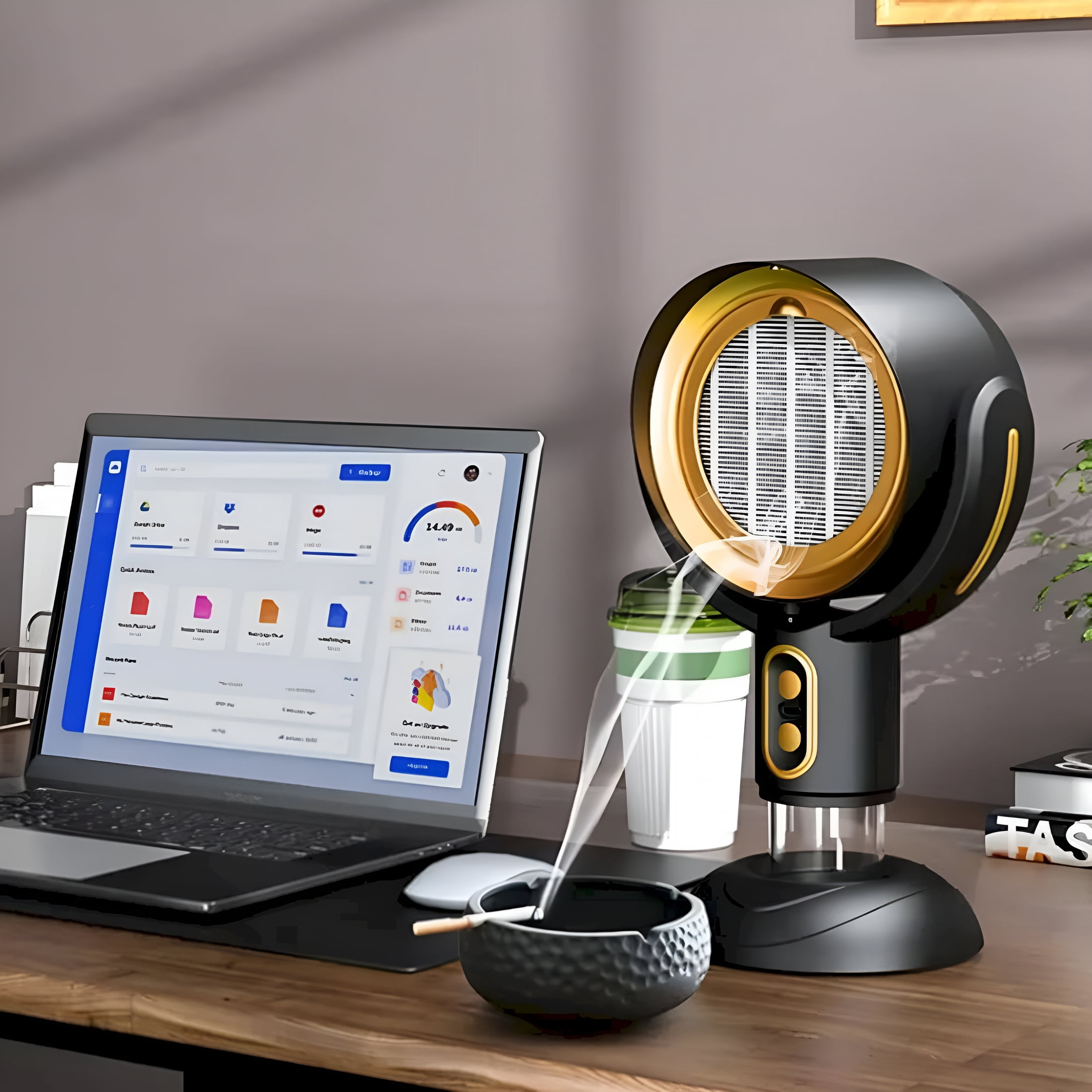 HIBIBUD Smoke Fan for Smoking Indoors,Portable Smoke Purifier Fan,Hot Pot,Bbq,Extractor Hood No Smell