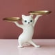 thumbnail image 1 of Bandeja de resina para gatos, adorno de estatua, bandeja para llaves de entrada, decoración de escultura de gatito (beige) Hugtrwg  Libre de BPA, 1 of 9