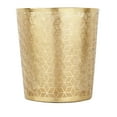thumbnail image 6 of CosmoLiving by Cosmopolitan 9" x 10" Gold Metal Geometric Cube Small Waste Bin with Laser Carved Design, 1-Piece, 6 of 12