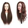 thumbnail image 4 of Manikin head hair doll Head Display Makeup Doll for Cutting Braiding Practice Makeup Exercises Hair Curling Winding .Head Hairdresser Training Dark Brown, 4 of 5