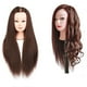 thumbnail image 4 of Cabeza de maniquí de cosmetología, cabeza de entrenamiento de peinado para cabeza, entrenamiento de peluquería, ejercicios de maquillaje Marron Colcomx cabezas de maniquí de cabello, 4 of 5
