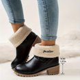 thumbnail image 2 of SACFOF Winter Snow Boots for Women Mid Heel Ankle Booties Faux Suede Fur Lined Slip-on Shoes, 2 of 5