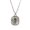 Silver, variant on Women's Stainless Steel Irregular Oval Green Gemstone CZ Necklace Paperclip Chain Square Pendant Jewelry Silver