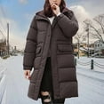 thumbnail image 2 of Breezora Women Longline Quilted Puffer Coat Casual Loose Fit Winter Jacket Comfortable Daily Outerwear XL Size Coffee, 2 of 4