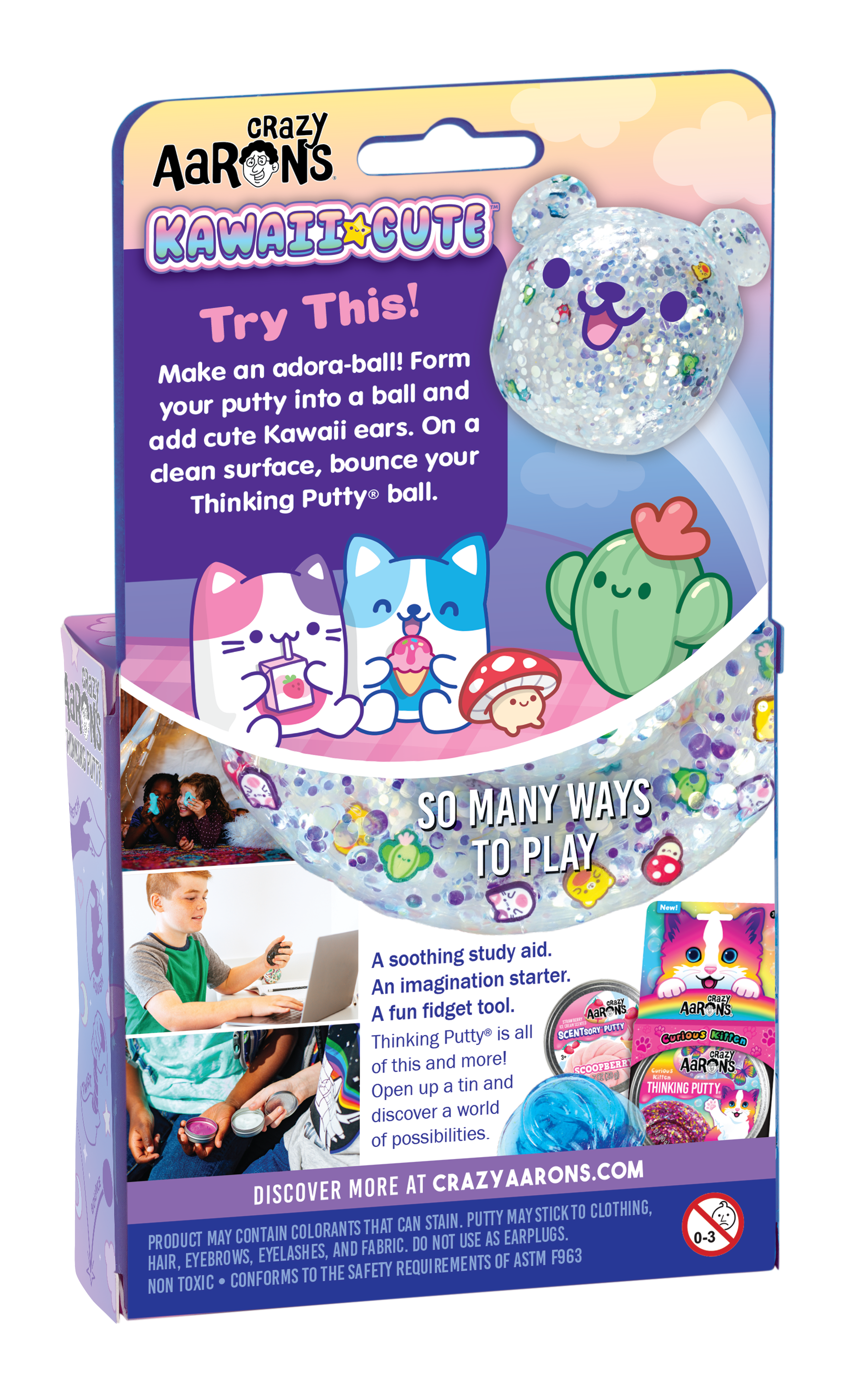 Crazy Aaron’s Kawaii Cute Thinking Putty, Pink, Ages 3 and Up