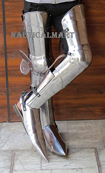 18G Larp/ Medieval Knight Gothic Leg Guard Wearable Armor Costume Reenactment 