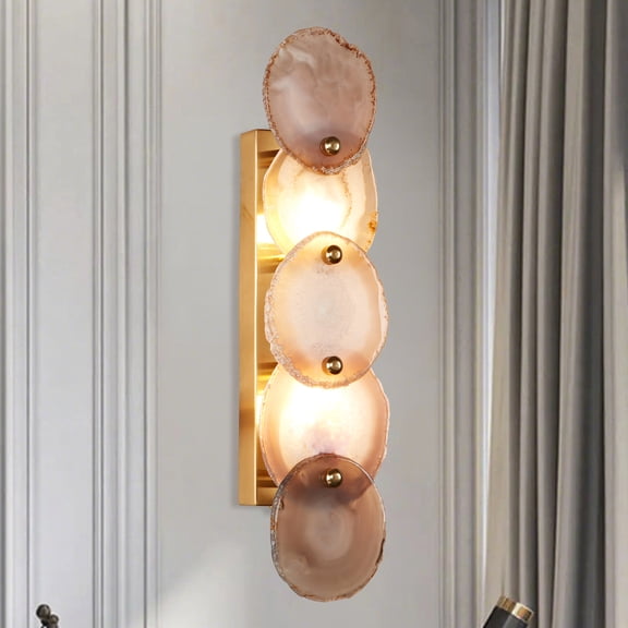 Unique Elegance Natural Organic Agate Glow Artistry Sconce 26",Wall Lights for Living Room, Wall Lights for Bedroom, Kitchen Sconce