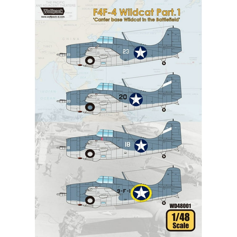 Wolfpack 1/48 decal F4F-4 Wildcat Pt I Carrier for Tamiya or Hobby Boss WD48001 Wolfpack 1/48 decal F4F-4 Wildcat Pt I Carrier for Tamiya or Hobby Boss WD48001
