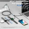 thumbnail image 2 of USB C Multiple Charger Cable 100W 5 in 1 Fast Charging Cord Braided Cable for SmartWatch Phone Pad, 2 of 11