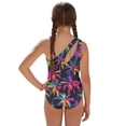 thumbnail image 2 of POLERO Neon Rainbow Palm Tree One-Piece Swimsuit with Mesh Cover Up Skirt - Quick Dry, Adjustable Straps for Teens 7-18 Years | Beach & Pool Vacation, 2 of 10