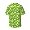 thumbnail image 6 of Lsque Daisies Flowers print Men's Cuban Collar Short Sleeve Shirt Summer Beachwear Casual Button Down Fashionable Vacation Leisure Shirt-XX-Large, 6 of 7