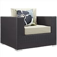 thumbnail image 4 of Modway Convene 9 Piece Outdoor Patio Sofa Set in Espresso Beige, 4 of 8