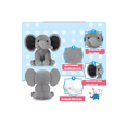thumbnail image 3 of 2pc Elefante De Peluche Para Hora De Dormir De Niños GRIS ROSA, 3 of 5
