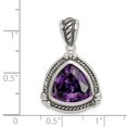 thumbnail image 2 of FB Jewels Sterling Silver Purple CZ Pendant, 2 of 2