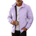 thumbnail image 2 of Mens Jacket Cameland Men's Solid Color Long-sleeved Stand-up Collar Workwear Waterproof Windbreaker Jacket Purple L, 2 of 9