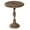 Brown Handmade Intricately Carved Floral Round 18" x 18" x 22", variant on DecMode 19" x 21" White Wood Handmade Intricately Carved Floral Accent Table with 3 Slender Legs, 1-Piece