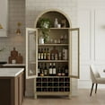 thumbnail image 2 of 70" Tall White Engineered Wood Arched Wine Cabinet with 18-Bottle Rack, 2 of 8