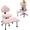 Teddy fur | pink, variant on Criss Cross Legged Office Chair, 360° Swivel Meditation Kneeling Chair with Wheels, Ergonomic ADHD Chair with Footrest, Lumbar Support,Black