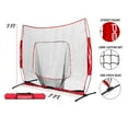 thumbnail image 6 of PowerNet Pro One Piece Softball Baseball Net, Portable Baseball Training Equipment, Hitting, Throwing & Pitching Net with Carrying Bag (Red, 7x7 FT), 6 of 6