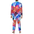 thumbnail image 5 of Bingfone Men'S Pajama Set 2 Piece Loungewear Pjs, Long Sleeve With Pajama Pants-Bright Flowers, 5 of 9