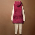 thumbnail image 5 of Dazajoo Womens Puffer Vests Lightweight Sleeveless Long Quilted Jacket with Hood Winter Warm Down Coats,Wine,M, 5 of 9