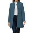 thumbnail image 2 of RRMuAzgs Women's Winter Coat Elegant Solid Color Single Breasted Long Overcoats Mid-length Long Sleeve Trench Coats, 2 of 9