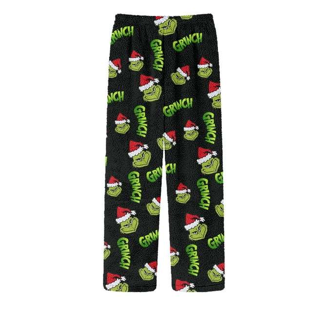 The Grinch Christmas Pajamas Pants Gr1nch Hello 2024 Kitty Pajama Pants S-anrio Y2K Cartoon Couple Home Sleepwear Soft Kawaii Pants Autumn Woman Casual Warm Trousers