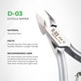 thumbnail image 2 of Cuticle Nipper - D-03-12 (Stainless Steel), 2 of 6