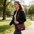 thumbnail image 4 of Large Capacity Women's Crossbody Bag - Stylish Multi Pocket Shoulder Bag for Commuters, Lightweight Oxford Fabric, Adjustable Strap, Ideal for Travel, Shopping, and Daily Use Purple, 4 of 6