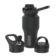 thumbnail image 2 of Coldest Sports Water Bottle - 3 Insulated Lids (Chug Lid, Straw Lid, Loop Lid ) Double Walled, Thermo Mug, Metal Canteen (26 oz, Stealth Black), 2 of 6