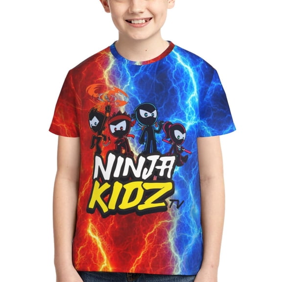 Ninja TV Kidz Boys Girls T Shirt Kids Short Sleeve Crewneck 3d Printed Graphic Shirts For Kids Youth X-Small