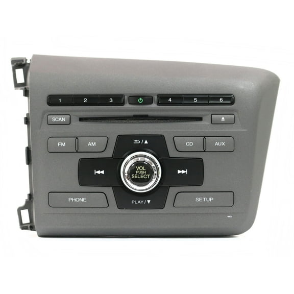 Restored 2012 Honda Civic OEM AM FM Single CD Radio 39100-TR0-A81 Face 4BCJ Code Included (Refurbished)