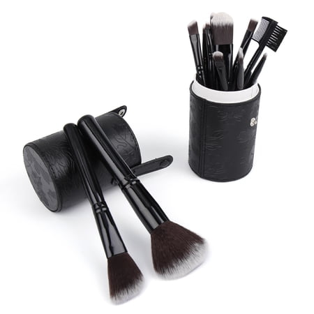 12pcs Black Cylinder Holder Pro Beauty Makeup Brush Tools ...