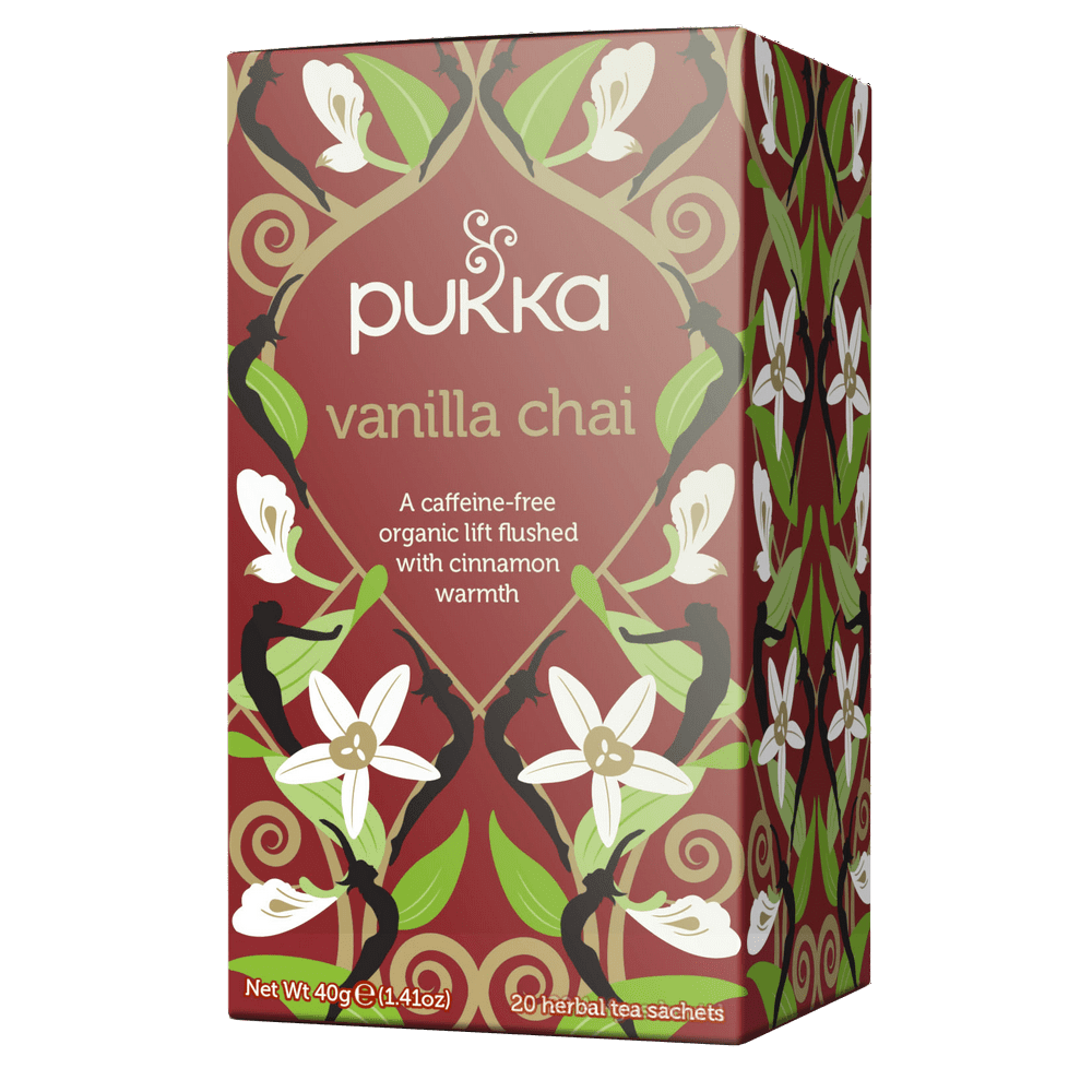 Pukka Organic Herbal Tea Vanilla Chai, 20 Tea Bags