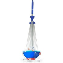 Telescoping Collapsible Rake Expands to 60 in. L 22 in. W Rake for Easy Storage, Leaf Collecting Tool