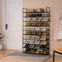 UWR-Nite 10 Tiers Shoe Rack Organizer 50 Pairs,Adjustable Shoes Shelf Tower Metal Tall for Closet,DIY Assembly