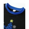 thumbnail image 6 of Burkashear Christmas Family Pajamas Matching Set Long Sleeve Star Tree Print Tops + Plaid Pants Set Loungewear, 6 of 9