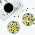 thumbnail image 5 of Balery 4 Pcs Lemon1leather Coasters Set, Drink Table Cup Coasters For Living Room Kitchen Coffee Decor, 5 of 9