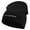 Black, variant on Moto Race Embroidered 8 Inch Short Beanie - Dk Green OSFM