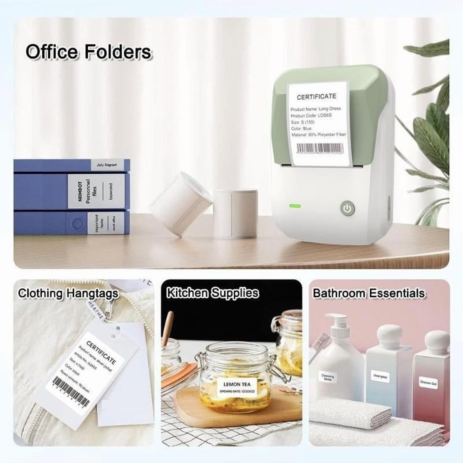 B1 Label Printer Portable Handheld Thermal Mini Barcode QR Code Sticker Sticky Note Rolls Maker ,Fast-Drying Ink with Crisp Output