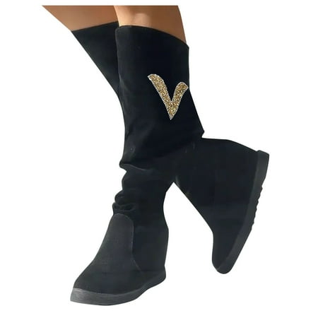 

Oyedens Knee High Boots for Women Black Fashion Hidden High Heels Knee Length Long Boots Winter Fall