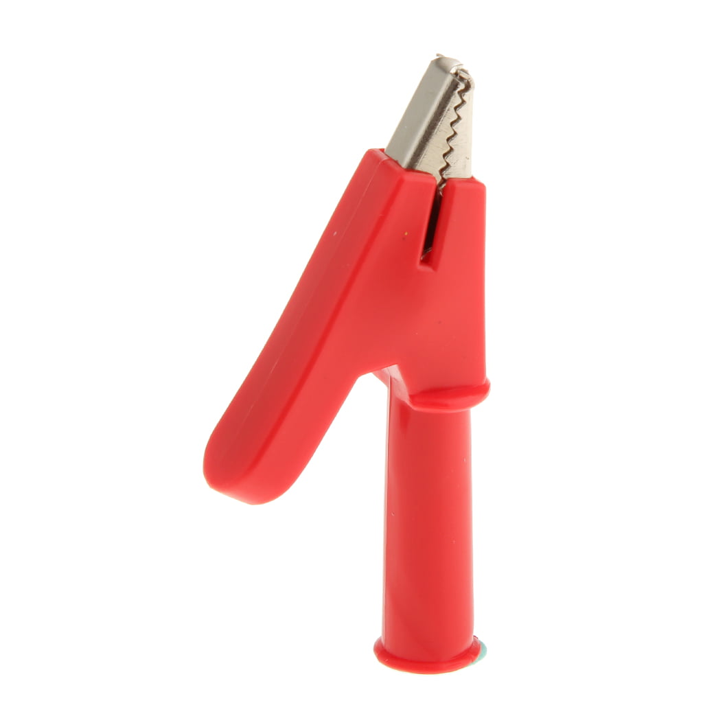 R/B Safety Alligator Test Clip Probe of clamp Clip with 4mm Socket Spring Jaw 